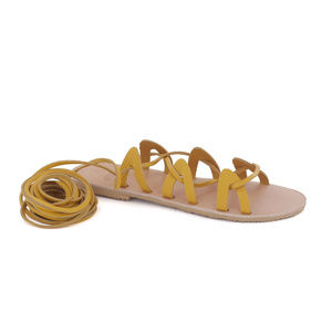 MAC&LOU GREEK LEATHER SANDALS 'ANDROMEDA' Yellow